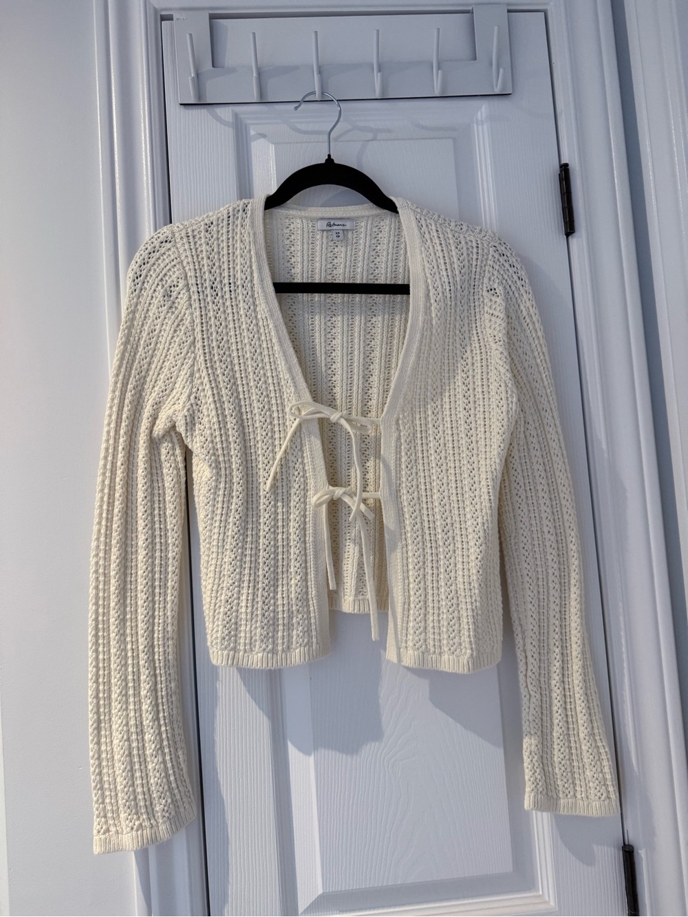 Reitmans Cream Tie-Front Cardigan Sweater